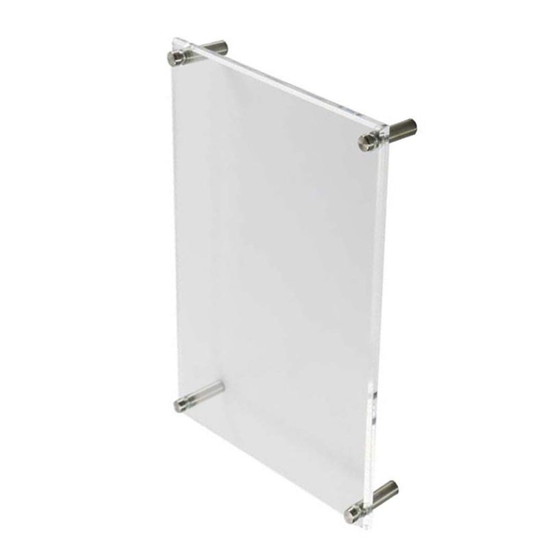B&NN Double Panel Floating Clear Acrylic Wall Mounted Sign Frame Certificate Frame Wall Photo or Document Frame (8.5 x 11) - Image 3